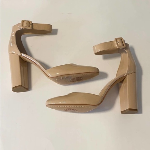 Vince Camuto Shoes - Vince Camuto Cream Nude Shaytel Strap Heels